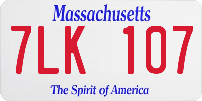MA license plate 7LK107