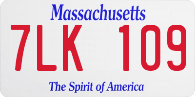 MA license plate 7LK109