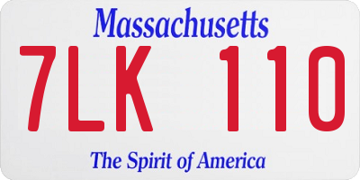 MA license plate 7LK110