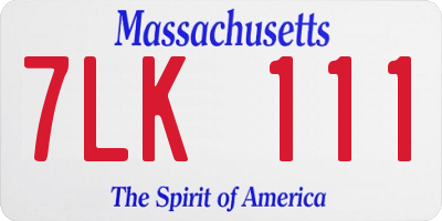 MA license plate 7LK111