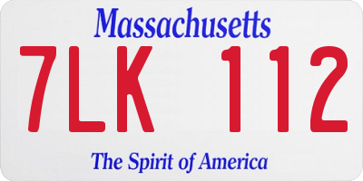 MA license plate 7LK112