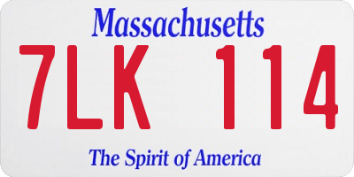 MA license plate 7LK114