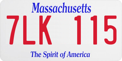 MA license plate 7LK115