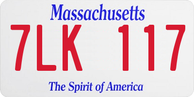 MA license plate 7LK117