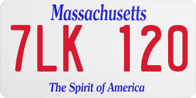 MA license plate 7LK120