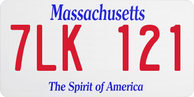 MA license plate 7LK121