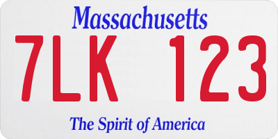 MA license plate 7LK123
