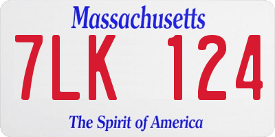 MA license plate 7LK124