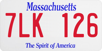 MA license plate 7LK126