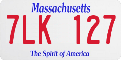 MA license plate 7LK127