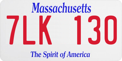 MA license plate 7LK130