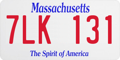 MA license plate 7LK131