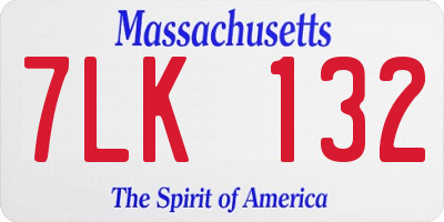 MA license plate 7LK132
