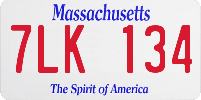 MA license plate 7LK134