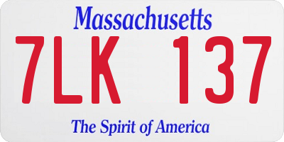MA license plate 7LK137