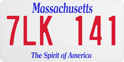 MA license plate 7LK141