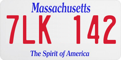 MA license plate 7LK142