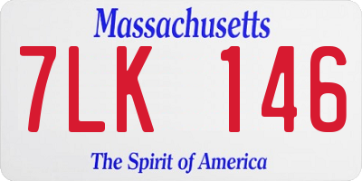 MA license plate 7LK146