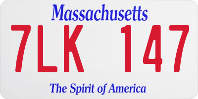 MA license plate 7LK147