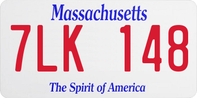 MA license plate 7LK148