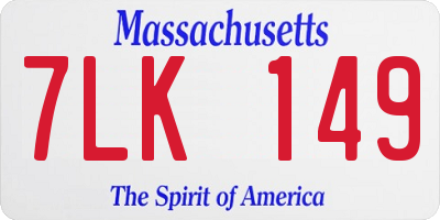 MA license plate 7LK149