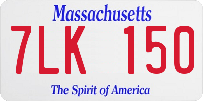 MA license plate 7LK150