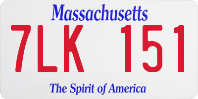 MA license plate 7LK151