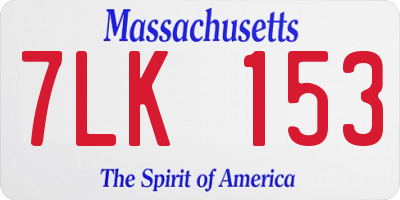 MA license plate 7LK153