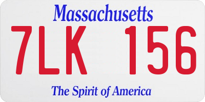 MA license plate 7LK156