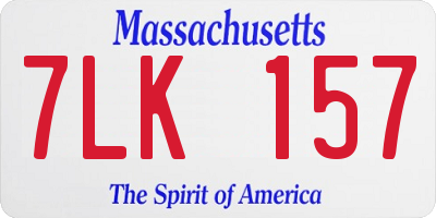 MA license plate 7LK157