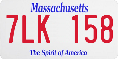 MA license plate 7LK158