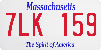 MA license plate 7LK159