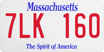 MA license plate 7LK160