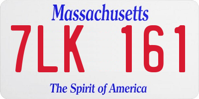 MA license plate 7LK161