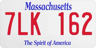 MA license plate 7LK162