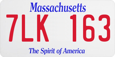 MA license plate 7LK163