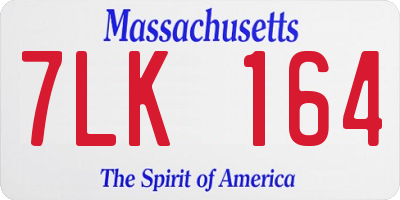 MA license plate 7LK164