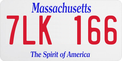 MA license plate 7LK166