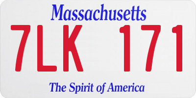 MA license plate 7LK171