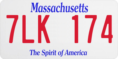 MA license plate 7LK174