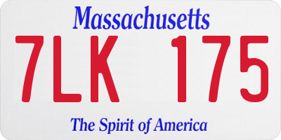 MA license plate 7LK175