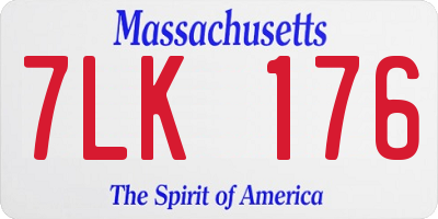 MA license plate 7LK176