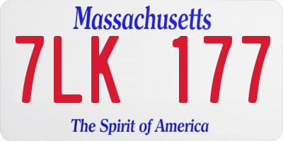 MA license plate 7LK177