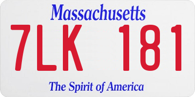 MA license plate 7LK181