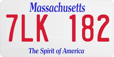 MA license plate 7LK182