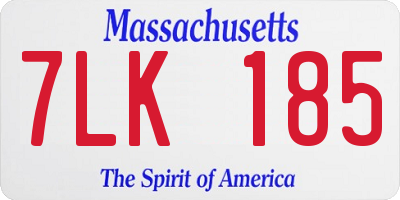 MA license plate 7LK185