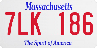 MA license plate 7LK186