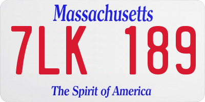 MA license plate 7LK189