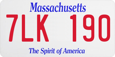 MA license plate 7LK190