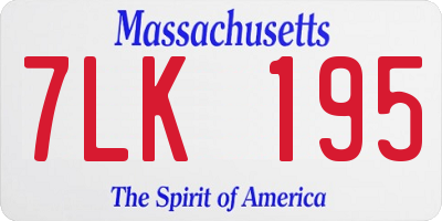 MA license plate 7LK195